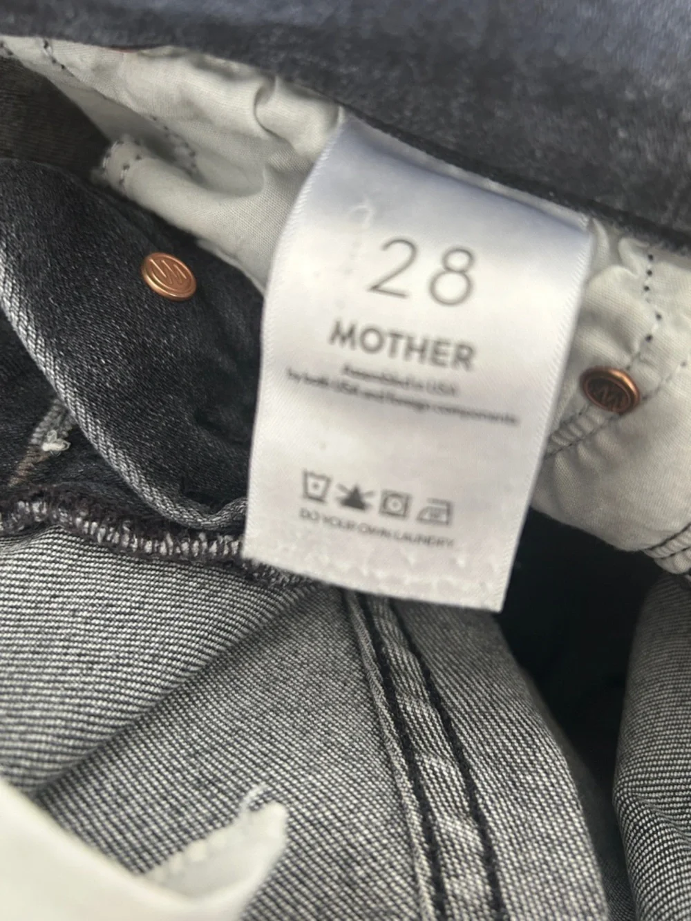 Mother The Tomcat Ankle Straight Leg Jean X Marks The Spot Faded Black size 28 - Picture 9 of 10